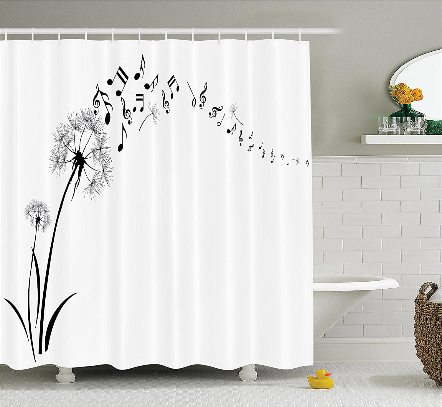 Flying Dandelion Hand Draw Flowers Herb Art Bath Cutain Details about   Plants Shower Curtain 