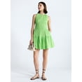 thumbnail image 3 of Free Assembly Women's and Women's Plus Smocked Cotton Drop Waist Mini Dress, Sizes XS-4X, 3 of 6