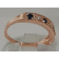 thumbnail image 3 of LBG 14k Rose Gold Cultured Pearl & Sapphire Womens Eternity Ring - 4 - Sizes 4 to 12 Available, 3 of 6