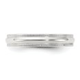 thumbnail image 3 of Bague Alliance Classique en Argent Sterling 925 4 mm Ajustement Confortable Demi-Ronde Perlée Taille 11, 3 of 11