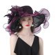 thumbnail image 1 of SAYOO Sombrero de mujer elegante tela de malla plegada con flores adornadas con cornisa ancha SAYOO  moda, 1 of 4
