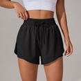 thumbnail image 2 of KPOPLK Women's 2 in 1 Butterfly Running Shorts High-Split Athletic Short High Waisted 3" Liner Workout Gym Short with Pockets Size L,Black, 2 of 8