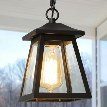 Kania Modern Black 1-light Outdoor Ceiling Light Lantern Pendant Lighting - N/A