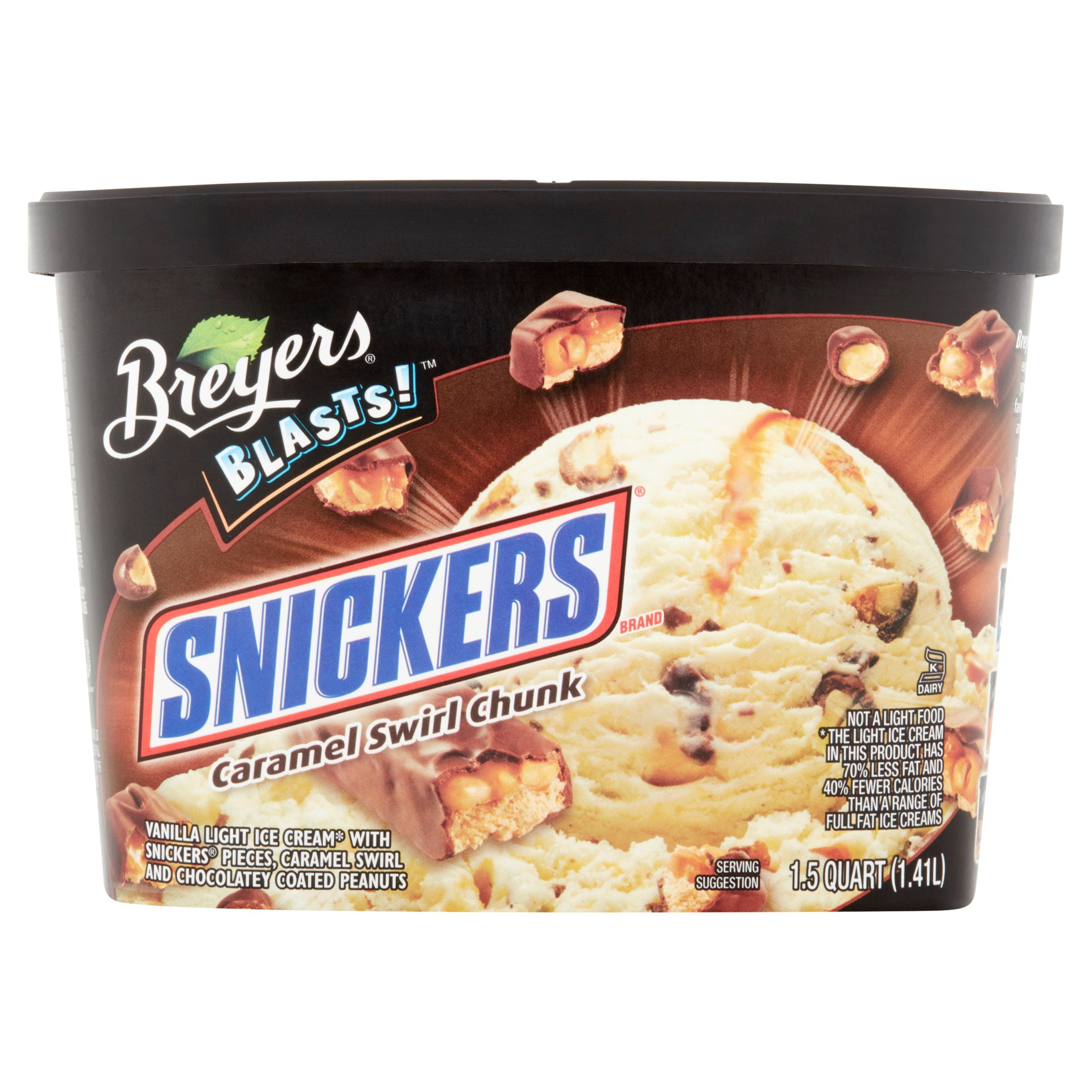 Breyers Blasts! Snickers Caramel Swirl Chunk Ice Cream, 1.5 qt by Unilever