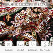Exclusivo Mezcla 3-Piece Paisley King Size Comforter Set, Microfiber Bedding Down Alternative Comforter for All Seasons with 2 Pillow Shams, Black and Camel