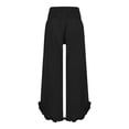 thumbnail image 3 of Flmaly vacation outfits for women High Waistband Women's Solid Color Fashionable Casual High Waisted Pleated Irregular Cotton Linen Loose Pants Vacation Outfits, 3 of 7