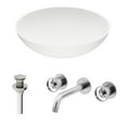 thumbnail image 3 of VIGO Matte Stone Lotus Composite Round Vessel Bathroom Sink in White with Wall-Mount Faucet and Drain in Brushed Nickel, 3 of 10