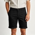 thumbnail image 5 of LEKWK Casual Shorts for Men Flat Front Chino Shorts with Belt Loops Button Closure Rolled Hem Relaxed Fit for Golf Travel Summer Everyday Wear Black XXL, 5 of 7