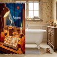 thumbnail image 3 of Erosebridal Autumn Text Shower Curtain 72Wx84L,Cozy Fall Bathroom Shower Curtain,Dark Blue, 3 of 6