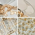 thumbnail image 3 of FINE MAKER 42" Luxury Gold 8-Lights LED Crystal Chandelier Retractable Ceiling Fan Lamp w/Remote Control, 3 of 12