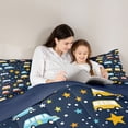 thumbnail image 4 of Feelyou Bus Truck Vehicle Twin Bedding Sets 7pcs, Cartoon Stars Navy Bedding Comforter Set, 4 of 8