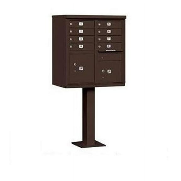 Cluster Box Unit with 8 Doors and 2 Parcel Lockers in Bronze with USPS Access Type I