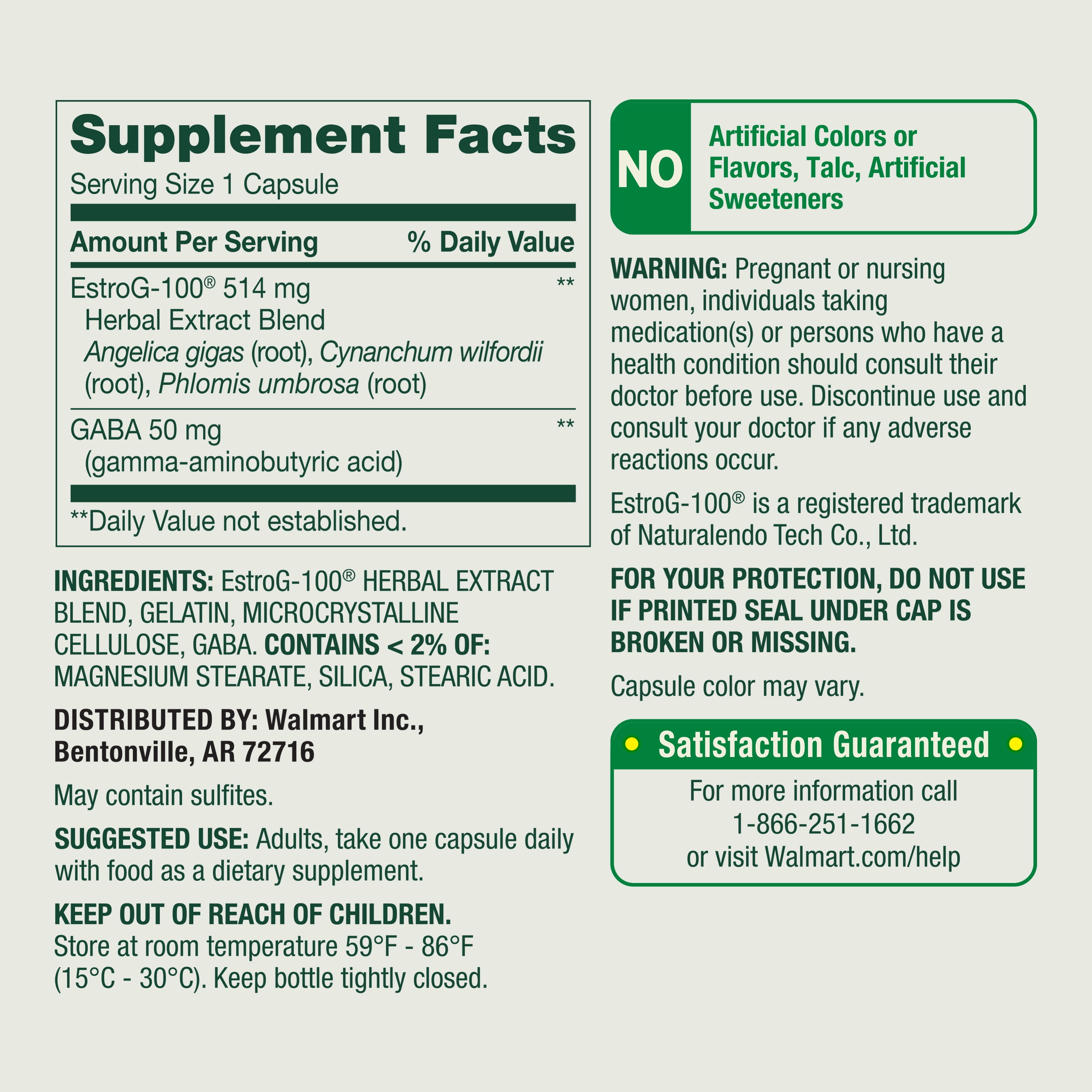 Spring Valley Menopause Support with Estro-G 100 for Women's Health Capsules, 30 Count