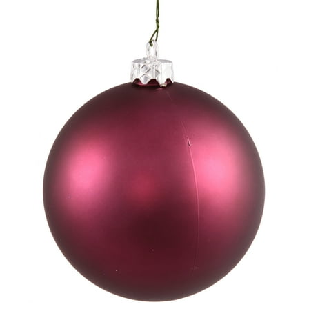 Vickerman 4" Plum Matte Ball Ornament, 6 per Bag