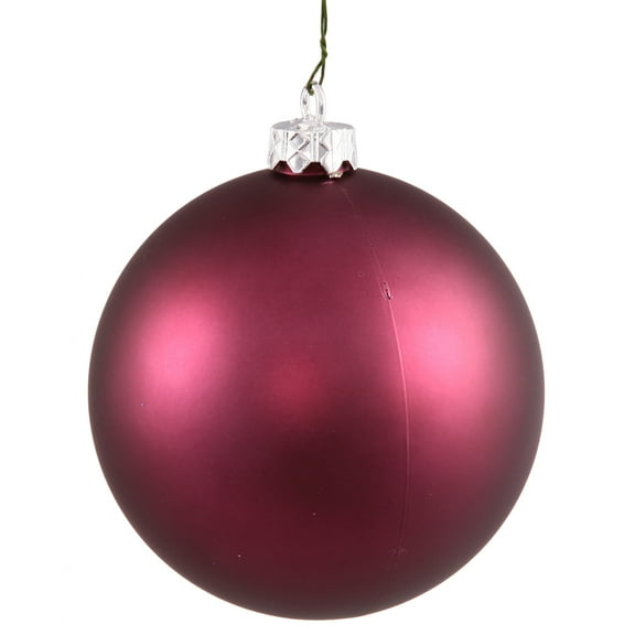 Vickerman 4" Plum Matte Ball Ornament, 6 per Bag