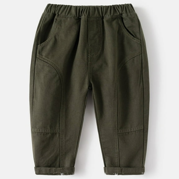 JIAYUE Boys Solid Color Pants Casual Pure Color Long Trousers Soft Breathable For Kids Everyday Cozy Wear