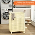 thumbnail image 3 of Foldable Multi-Functional Plastic Laundry Basket, Portable Clothing Storage Bin with Wheels, Extra Large, Suitable for Balcony, Bathroom, and Bedroom, 3 of 9
