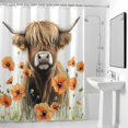 thumbnail image 4 of Farm Yak Fabric Shower Curtain Spring Tulip Flower Washable Shower Curtains for Bathroom, Waterproof Bath Curtain with Hooks Home Decor 36x72in, 4 of 8