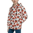 thumbnail image 2 of Fotbe Red Ladybugs Pattern Youth Pullover Hooded Sweatshirt, Boys Hoodie, Kangaroo Pocket Hoodie for Kids Girls -Small, 2 of 6