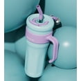 thumbnail image 1 of Botella de agua, termo de 40 oz, vaso, taza, de doble pared, con asa y pajita, a prueba de fugas, termo para café, botellas aislantes para café, agua, taza de acero inoxidable, 1 of 8