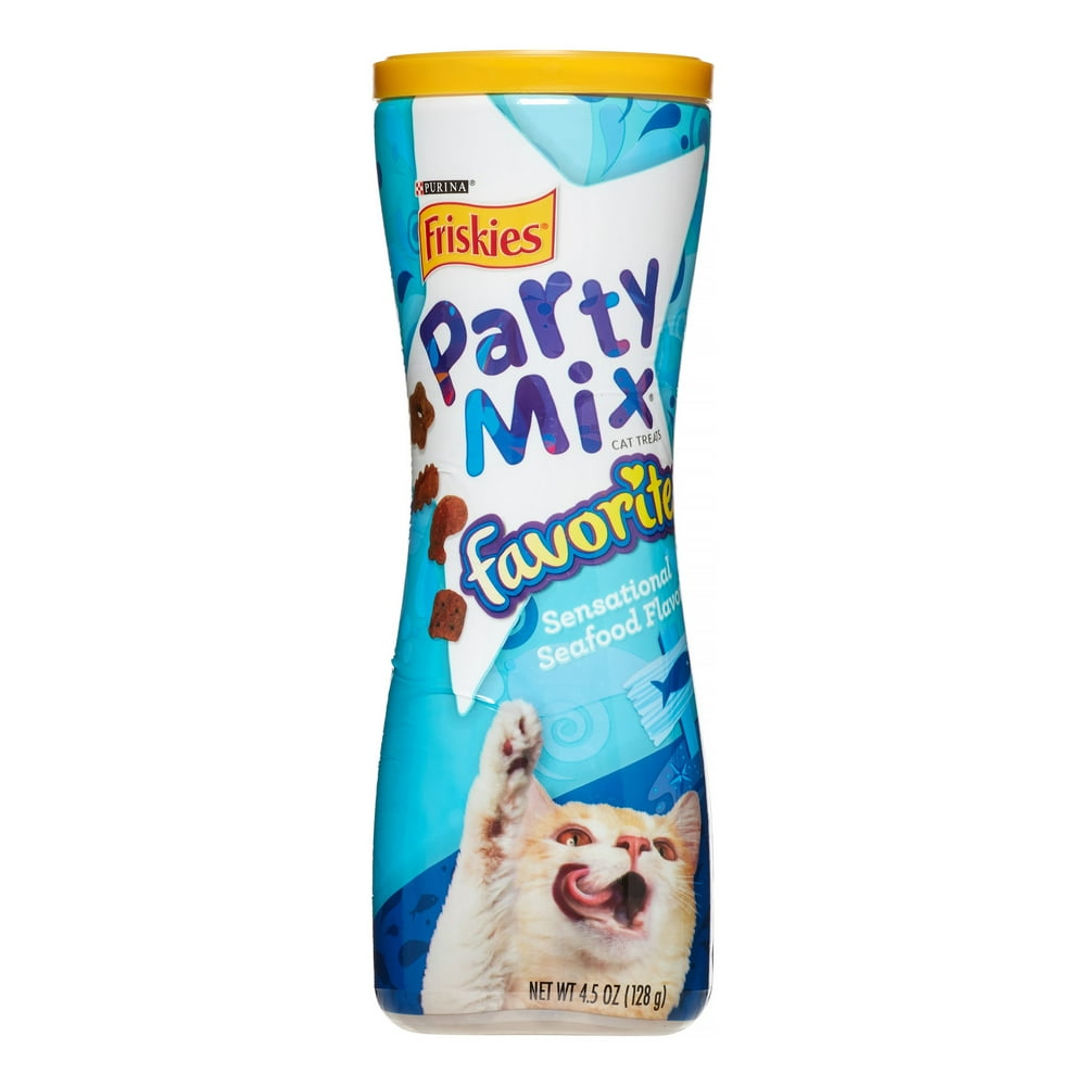 Friskies Party Mix Favorites Sensational Seafood Flavor Dry Cat Treats