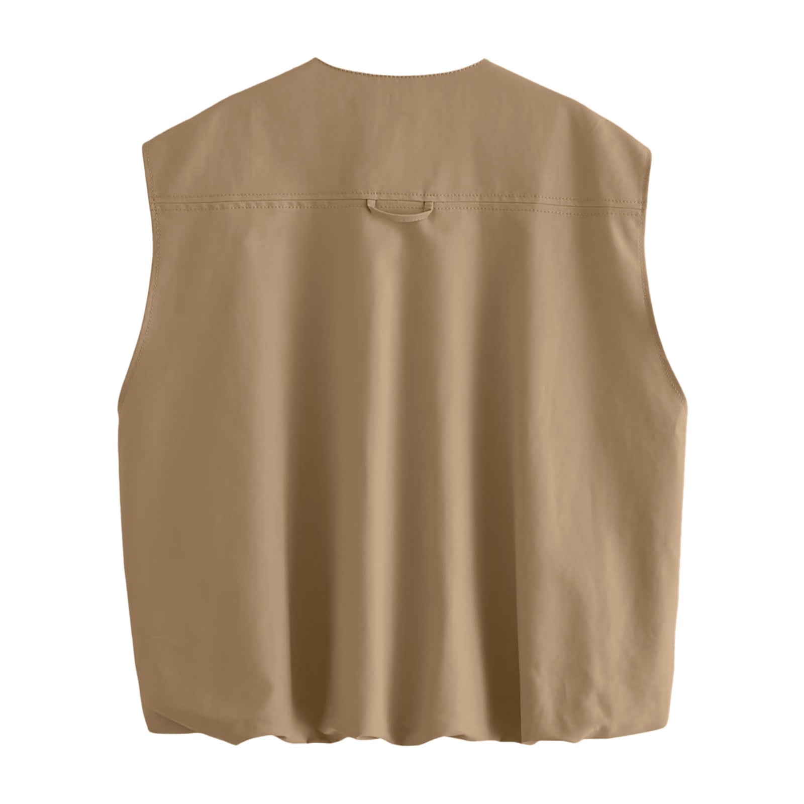 Blouses for Women Dressy Casual Women's Fashion Sleeveless Pocket Wide Songma Solid Color Cardigan Zipper Athletic Wear Women Long Sleeve Casual T Shirt Long Sleeve Tops for Womens Baseball Te Brown S