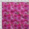 thumbnail image 3 of oneOone Viscose Jersey Fuschia Pink Fabric Rose Floral Fabric For Sewing Printed Craft Fabric By The Yard 60 Inch Wide, 3 of 5