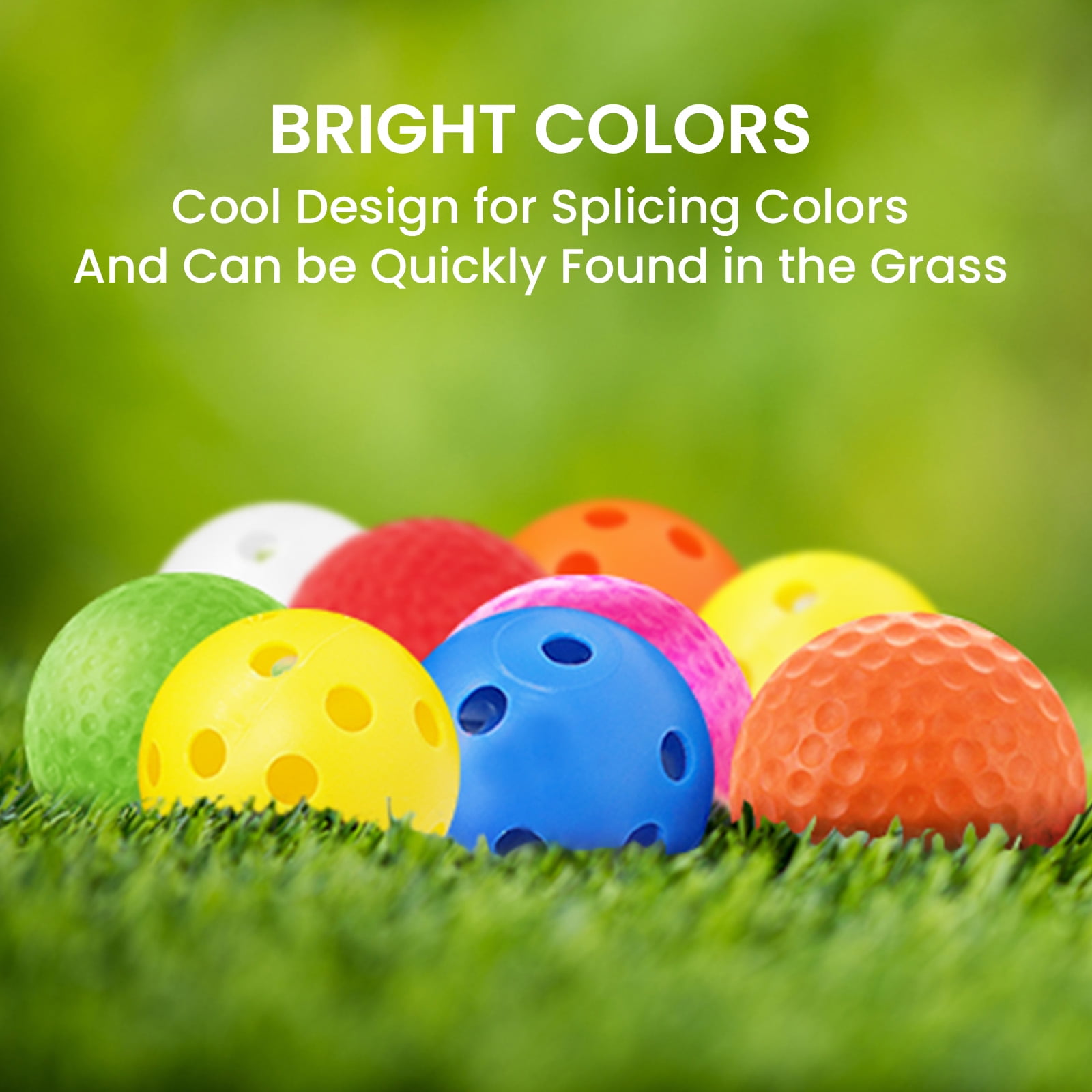 FINGER TEN Golf Practice Balls with Bucket Value 50 Pack, Soft Foam with Limited Flight for Safe Practice