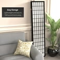 thumbnail image 6 of Red Lantern 6 ft. Tall Window Pane Shoji Screen - Black - 3 Panels, 6 of 7