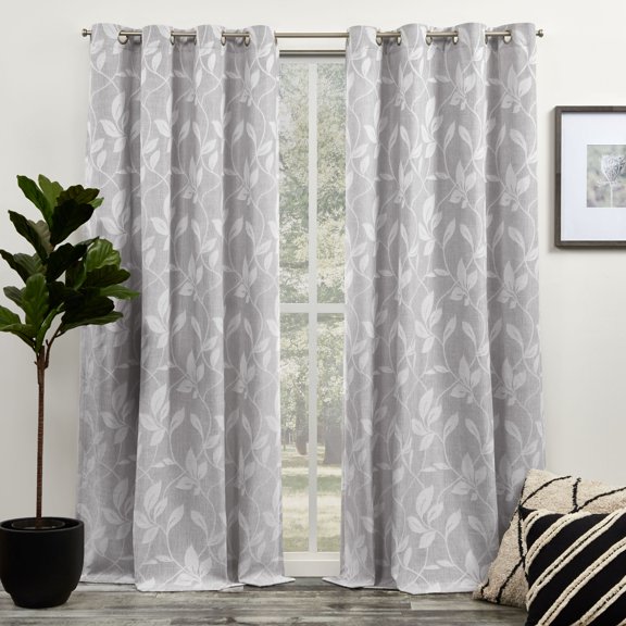 Exclusive Home Skylar Light Filtering Grommet Top Curtain Panels, 54"x84", Grey, Set of 2