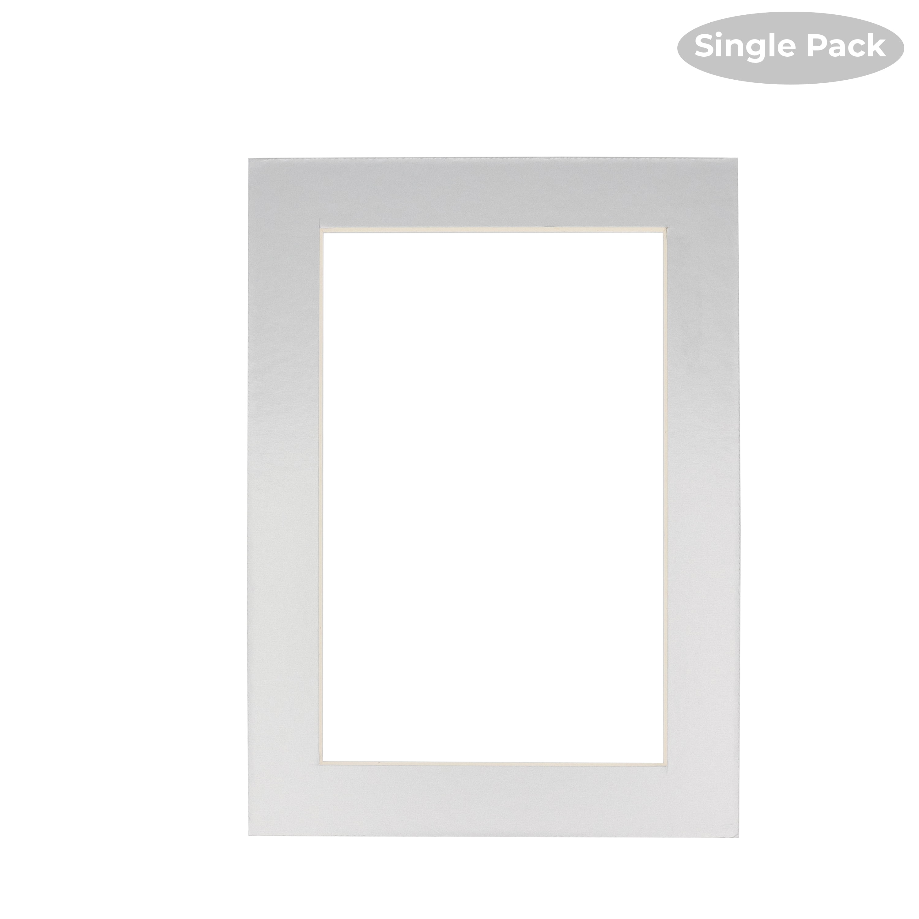 Metallic Silver Acid Free 11x14 Picture Frame Mats with White Core Bevel  Cut for 8x10 Pictures - 