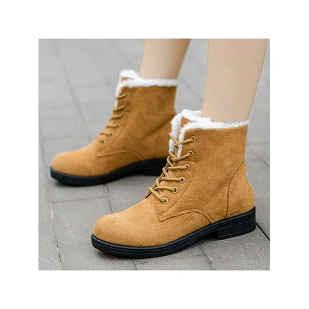 

Audeban Women s High Top Snow Boots Winter Warm Suede Flat Outdoor Shoes