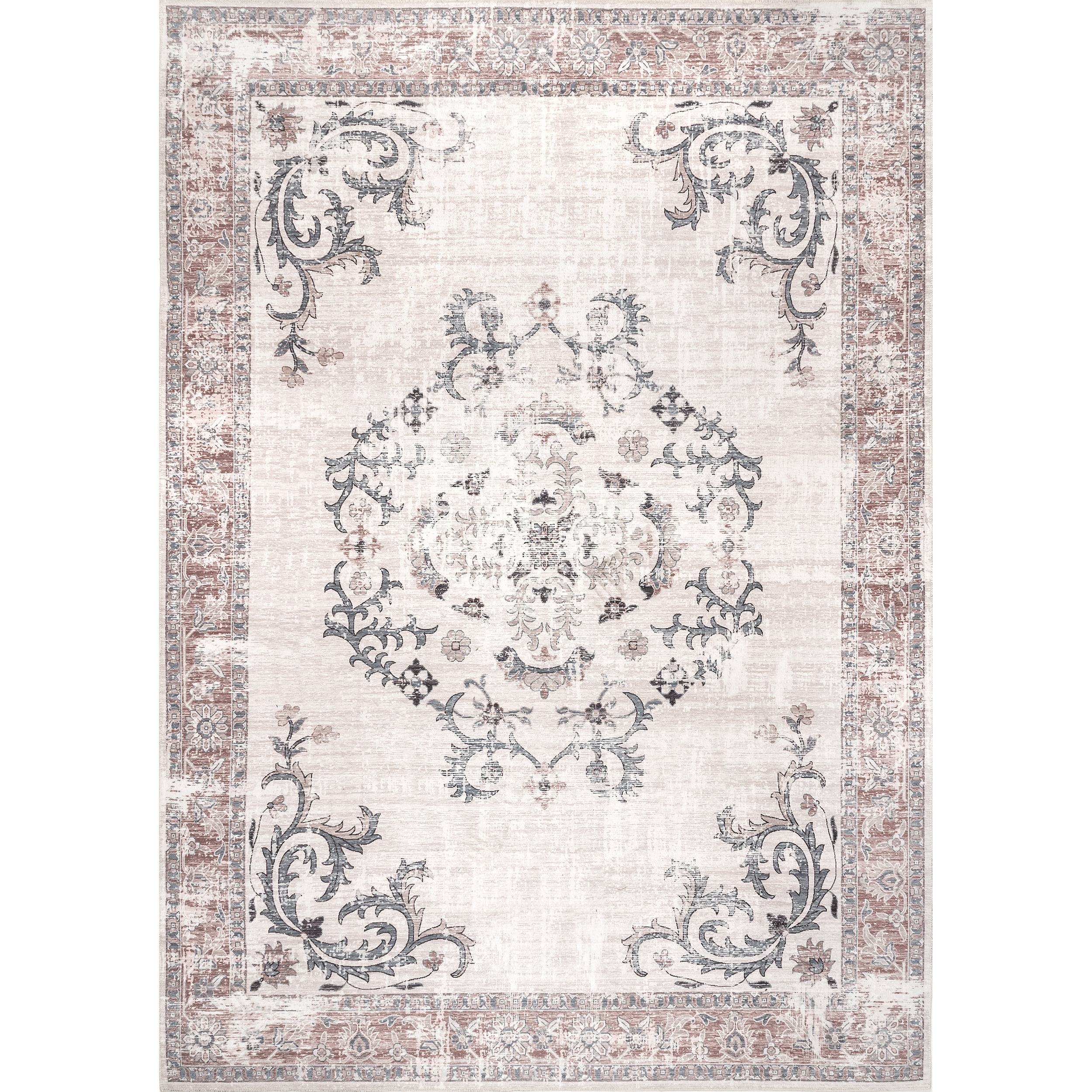 nuLOOM Layna Machine Washable Distressed Vintage Area Rug
