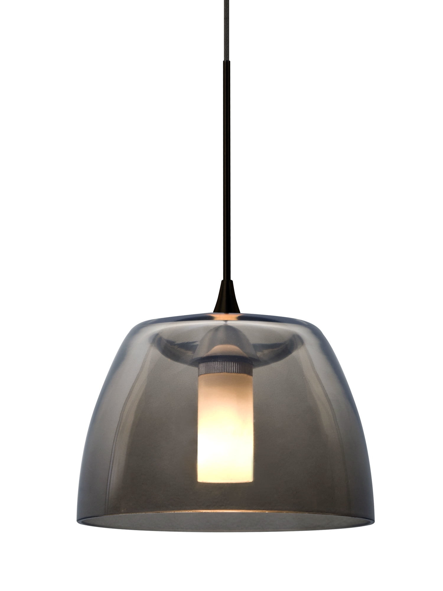 Besa Lighting 1xt Spursm Spur 1 Light Mini Pendant With Smokey Glass Shade