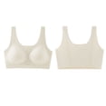 thumbnail image 4 of IFNWSV Plus Size Wireless Bras for Women Solid Color Breathable Push Up Daily Wear Smooth Support Bra Beige 46D, 4 of 6