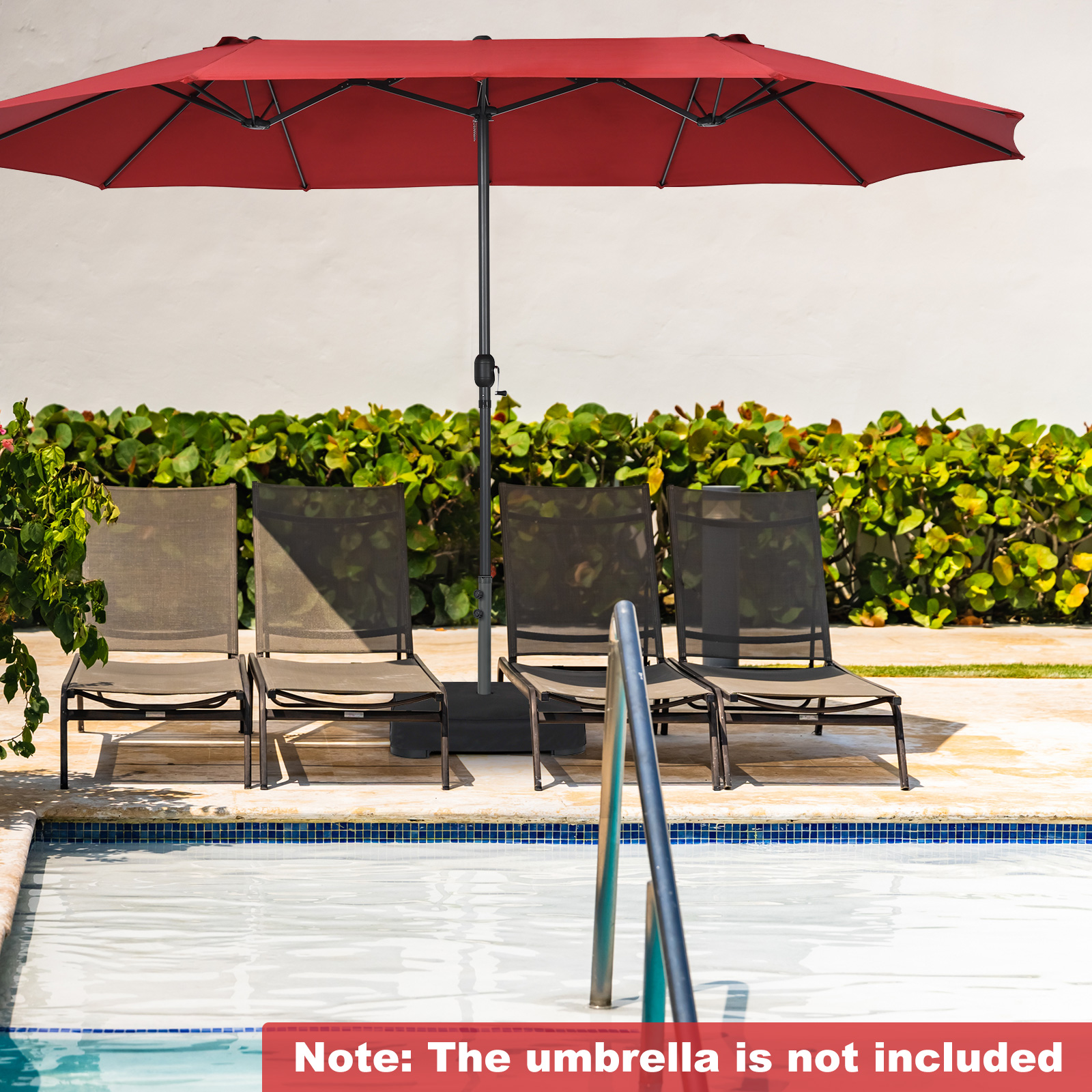 Topbuy Square Umbrella Base Patio Umbrella Stand with 2 Sandbags & 1 Waterproof Cover Outdoor Heavy Duty Umbrella Holder