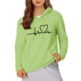 thumbnail image 7 of CQONEPT Womens Fleece Lined Hooded Swetashirts Print Long Sleeve Pullovers Tops Casual Fall Winter Clothes with Pockets Green 2XL, 7 of 7
