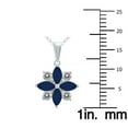 thumbnail image 4 of SZUL Women's 3/4 Carat TW Sapphire and Diamond Flower Pendant in 10K White Gold, 4 of 6