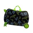 thumbnail image 1 of Maleta para montar para niños, equipaje de mano con ruedas, equipaje rígido ligero y resistente, carrito para niños y niñas Dinosaurio negro, 1 of 9