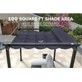 thumbnail image 4 of PURPLE LEAF Outdoor Retractable Pergola with Sun Shade Canopy 10' x 10' Patio Aluminum Pergola Shelter for Backyard Deck Garden Modern Metal Grape Trellis Pergola, Navy Blue, 4 of 13