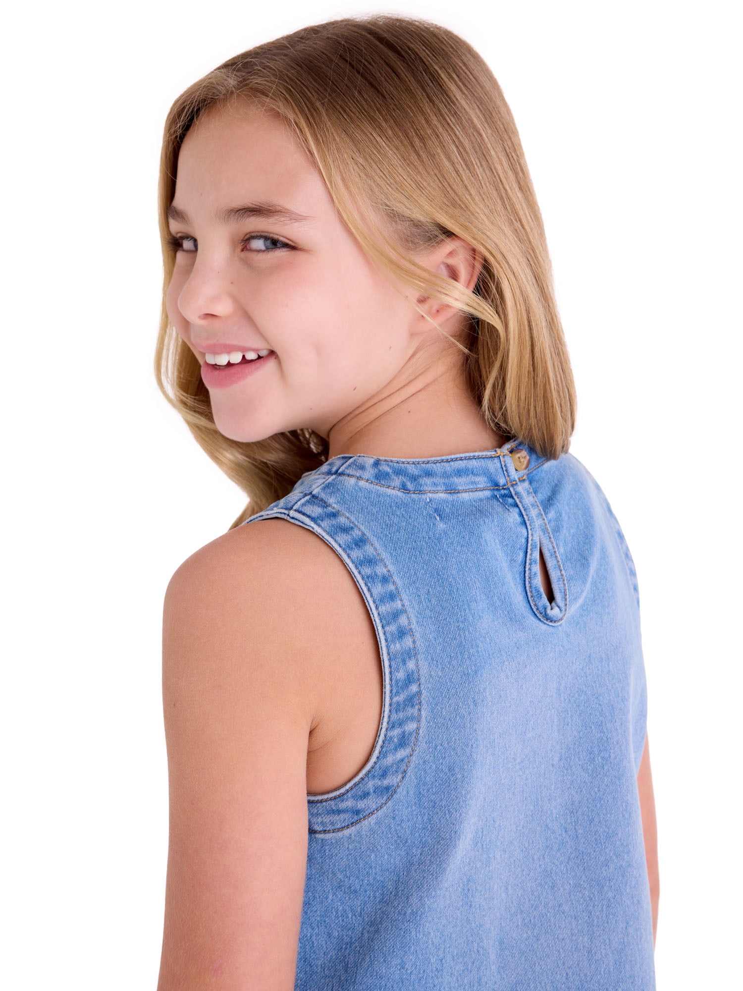 U.S. Polo Assn. Girls Knit Denim Top, Sizes 4-18