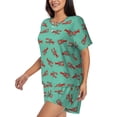 thumbnail image 2 of Lsque Cartoon Lobsters 4 Women's Short-Sleeved Pajama Set - 2 Piece Soft and Lightweight Sleepwear Set-XX-Large, 2 of 9