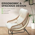 thumbnail image 6 of Tappio 2 Person Wicker Papasan Egg Chair, Outdoor Patio Basket Lounge Chair Indoor Oversized Egg Lounger with Thick Cushion for Living Room Bedroom Balcony Porch, Beige, 6 of 9