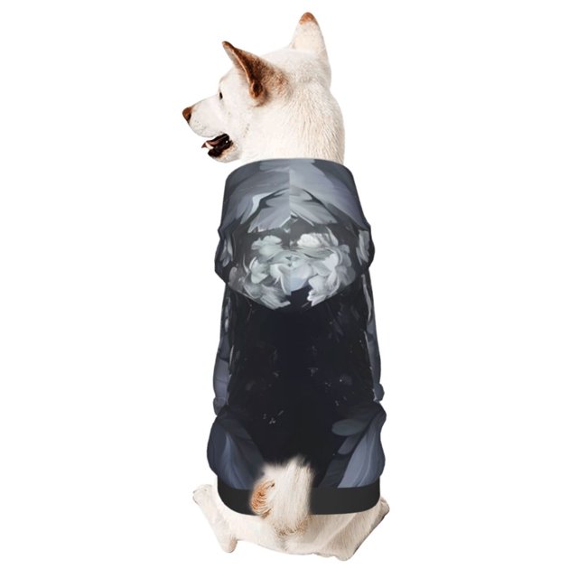 Balery Elegant Feathered Floral Wings Sudadera con Capucha para Perros Pequeños – Ropa para Mascotas, Disfraz para Perros y Gatos, Ideal para Fiestas y Cosplay-Large