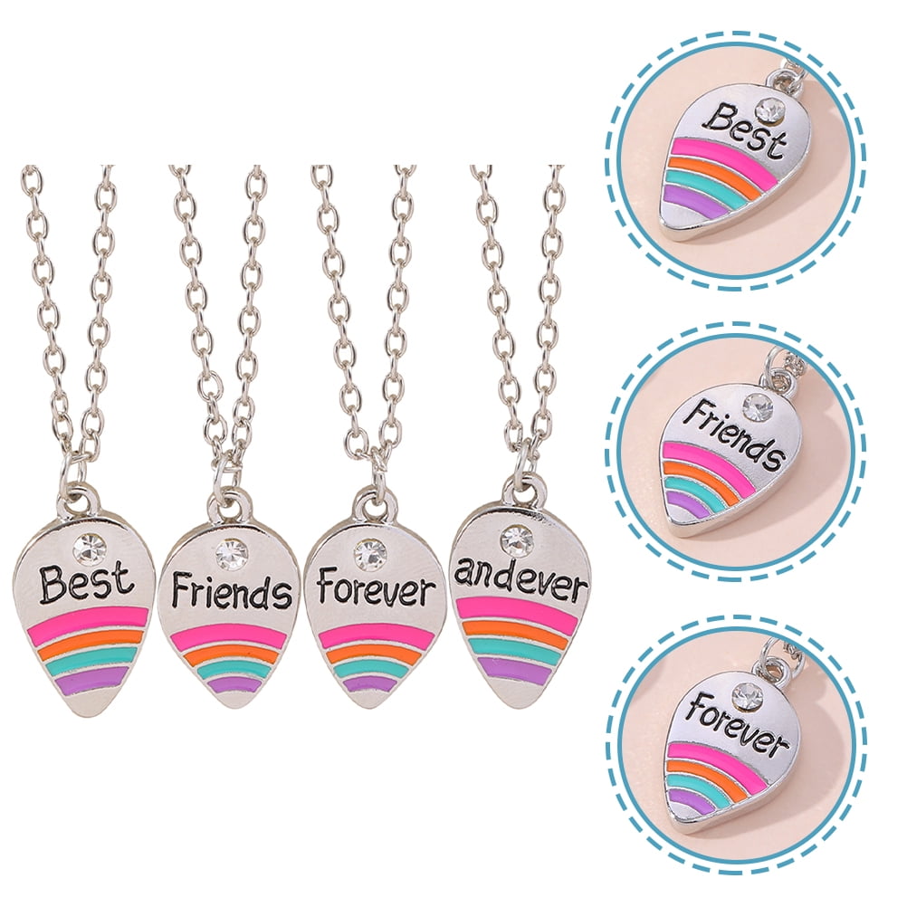 Best Friends Silver Heart Pendant Necklaces - 4 Pack | Claire's