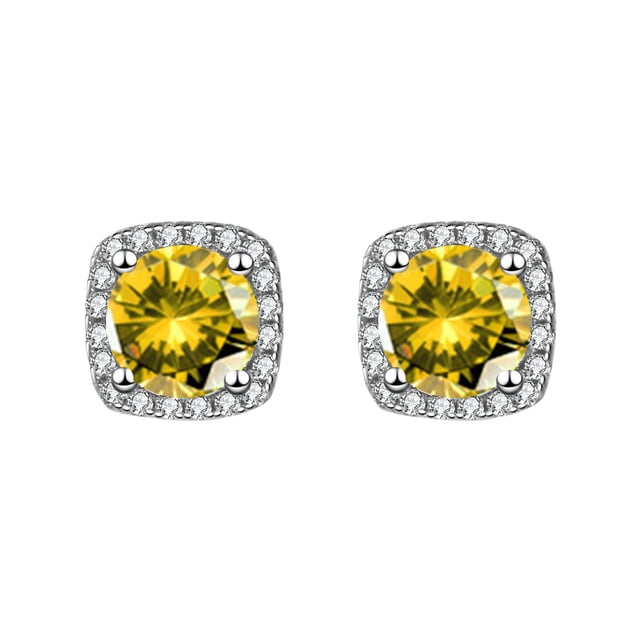 CREATITOY 1 Ensemble Boucle d'Oreille 1-Carat Diamant Simulé - Design Micro-Incrusté, Bijou de Luxe Cadeau pour Femmes