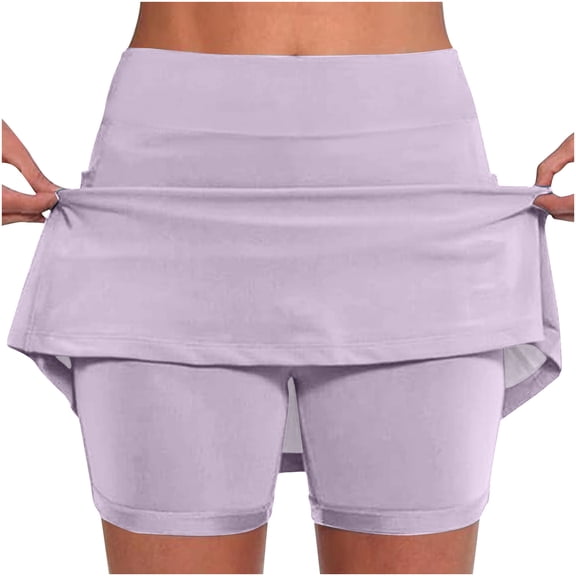 Xuyuer Skorts for Women Dressy Casual Fashion Basic Skirts for Women Athletic Solid Skirt Golf Tennis 2026