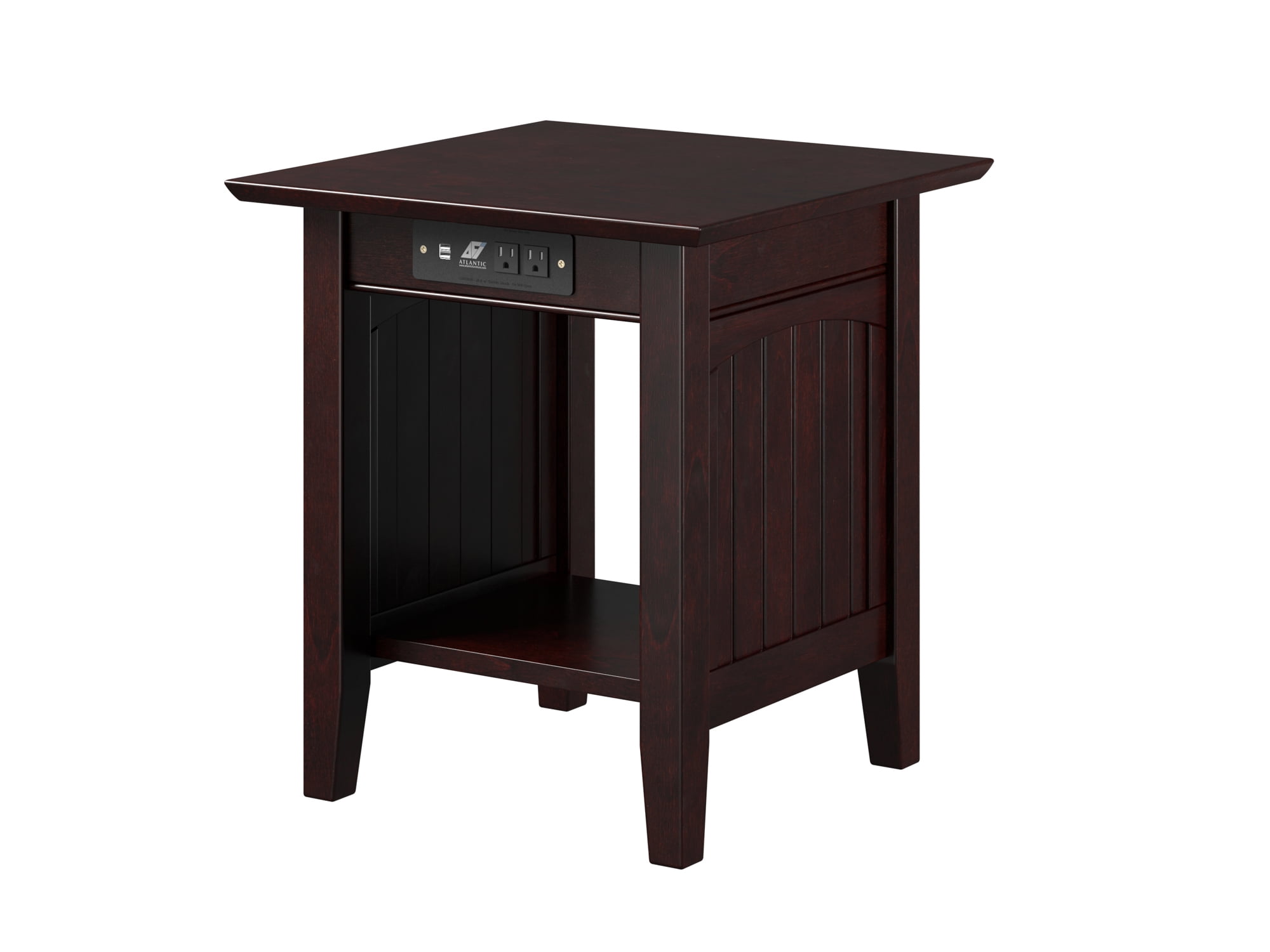 Nantucket End Table with Charging Station in Espresso