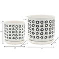 thumbnail image 5 of Patterned Ceramic Flower Pots with Saucers for Home Decor - Modern Planters and Pots for Indoor Plants - Decorative Planters for Kitchen and Outdoor Styling - Set of 2, 6", 5", Black & White, 5 of 14