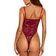 thumbnail image 3 of Lencería sexy para mujer, espalda abierta, diseño de correa, mono, mono de malla de encaje, rojo vino, M tholdsy  XX000168-05, 3 of 7